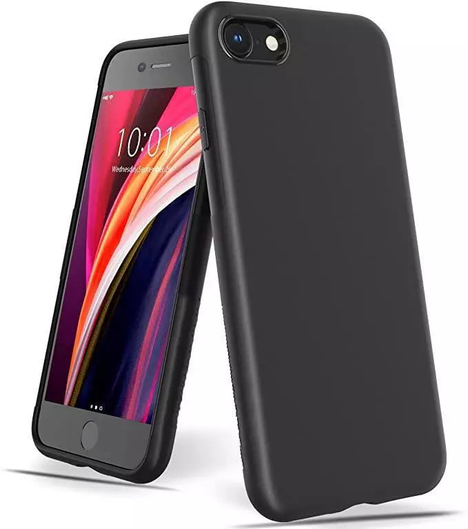 JETech Matte Case for iPhone SE 3/2 (2022/2020), iPhone 8/7, 4.7-Inch, Shockproof Military Grade Drop Protection, Frosted Translucent Back Phone Cover, Anti-Fingerprint (Black)